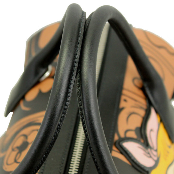 Prada Comic Print Leather 2WAY Hand Shoulder Bag Brown Pink - Picture 5 of 10